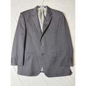 Jos A Bank Executive Grey 100% Wool Tailored Fit Suit Jacket Blazer 42 Short